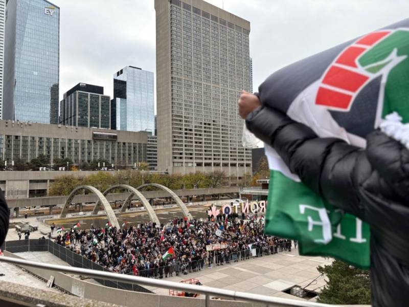 Palestinian flag flies at Toronto city hall for first time