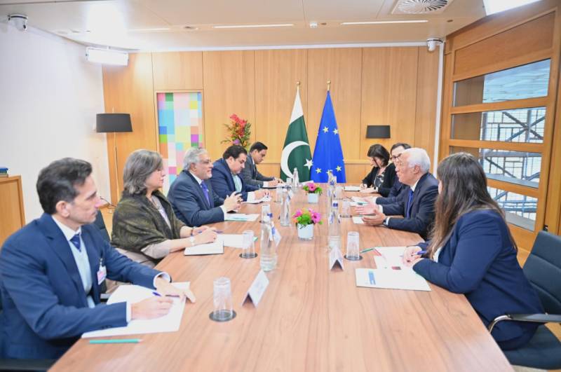 Deputy PM Ishaq Dar holds talks with EU Council President Antonio Costa