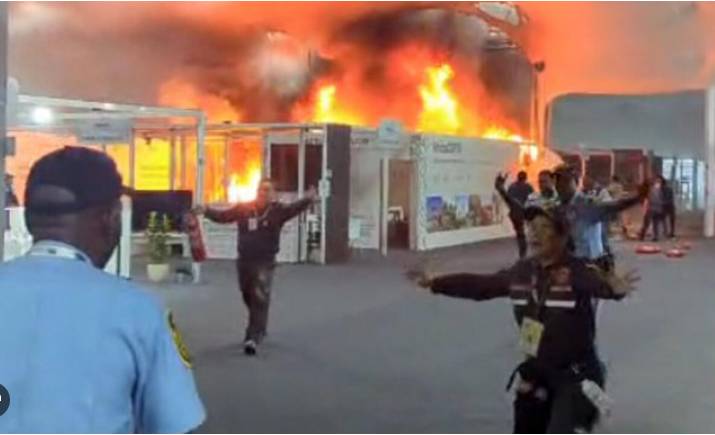 Fire breaks out at UN climate talks, forcing delay at critical phase