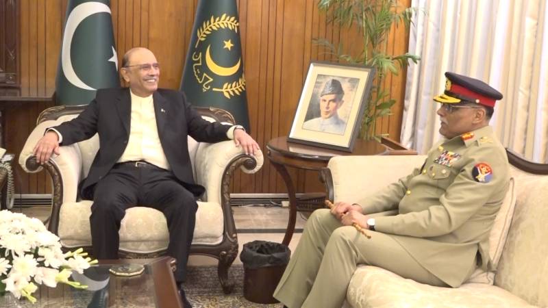 Gen Sahir Shamshad Mirza pays farewell visit to President Zardari