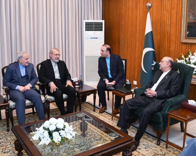 President Zardari, Iranian NSC Secretary Dr Larijani discuss bilateral trade, regional security and cooperation