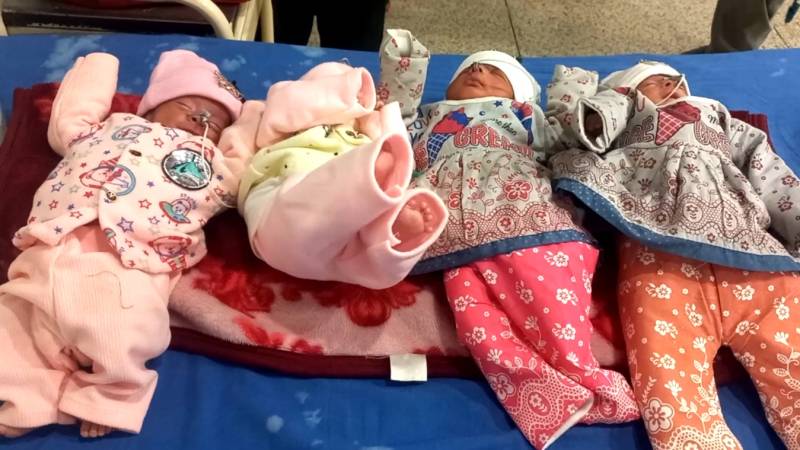 Swabi woman gives birth to 4 babies