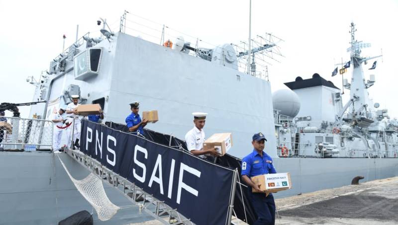 Pakistan Navy launches relief operation for cyclone-hit Sri Lankans