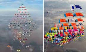 104 skydivers create stunning star formation over Florida