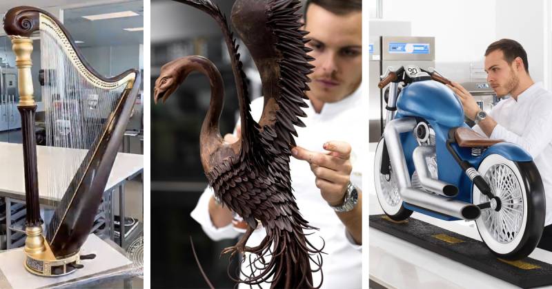 French pastry chefs auction chocolate sculptures