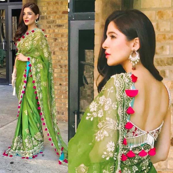 Ayesha Omar's green saree is a showstopper in London