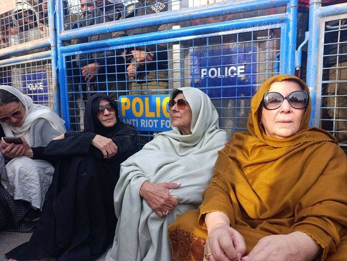 PTI's sit-in at Adiala Jail continues over denied meetings with Imran Khan