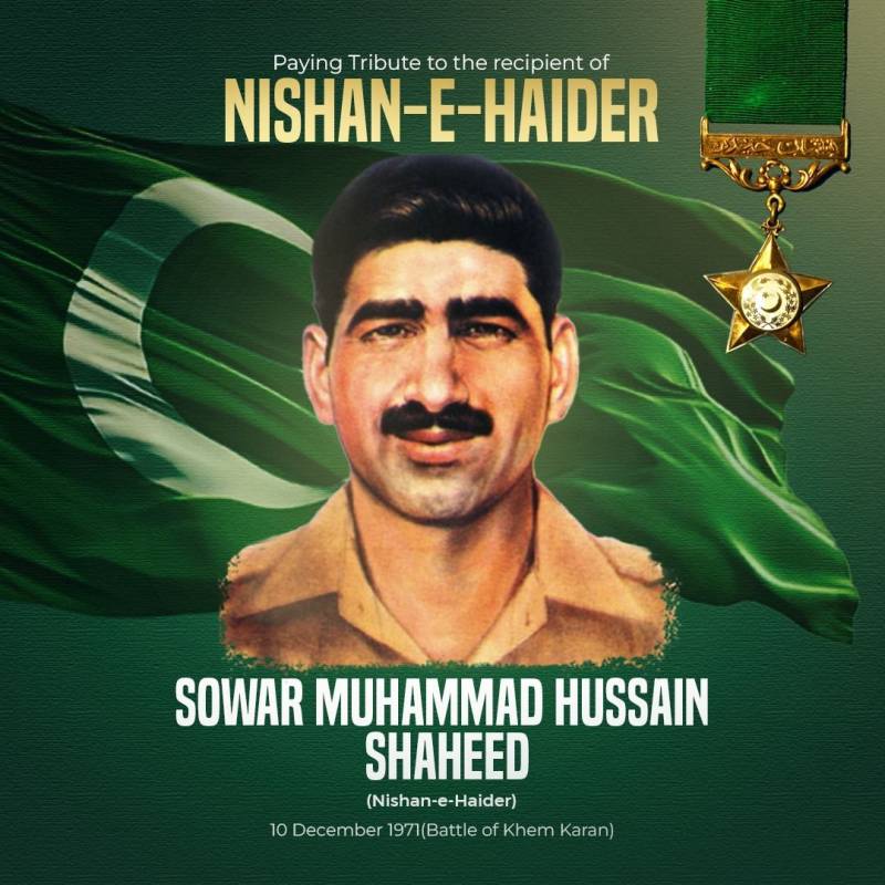 Armed Forces pay tribute to Sowar Muhammad Hussain Shaheed on his 54th martyrdom anniversary