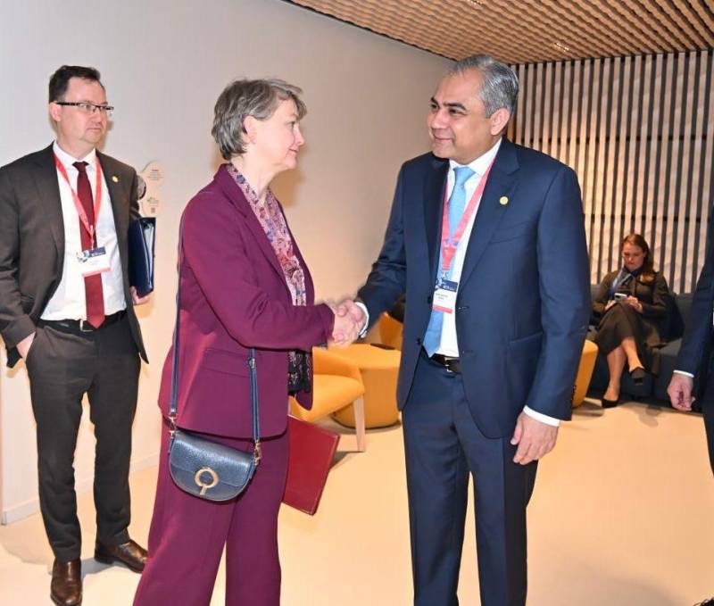 Naqvi meets UK Foreign Secretary Yvette Cooper in Brussels