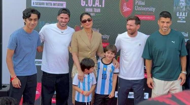 Kareena Kapoor and Shahid Kapoor’s kids meet Lionel Messi in Mumbai