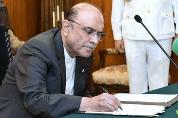 President Zardari signs three bills into laws