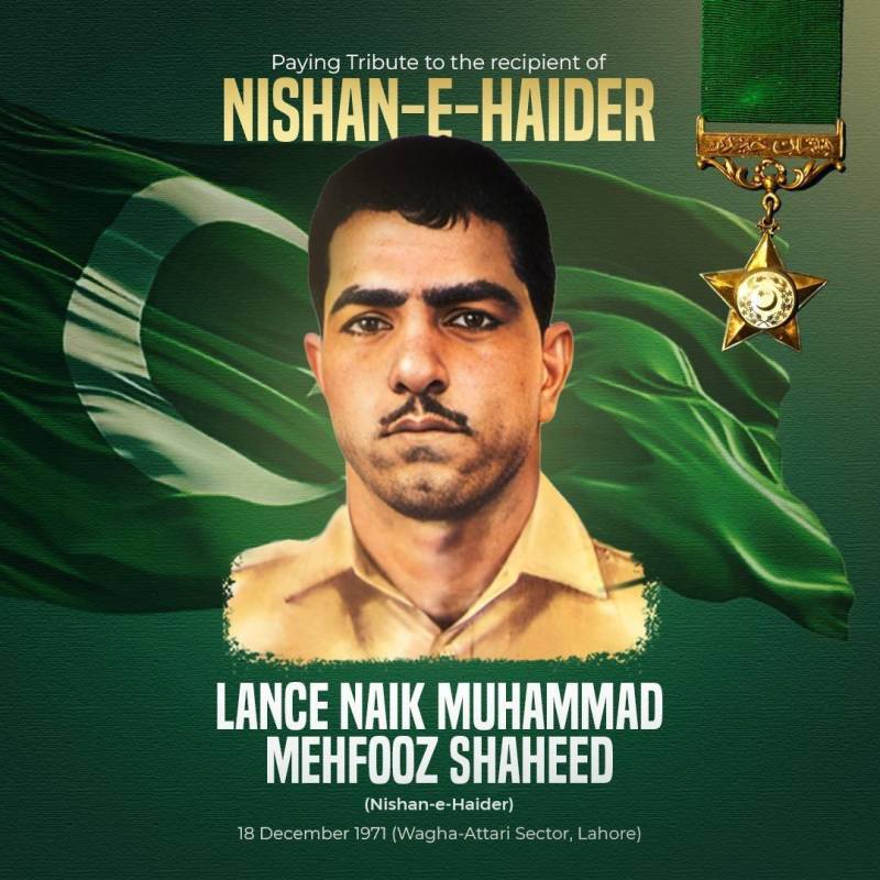 Forces chiefs pay homage to Lance Naik Mehfooz Shaheed on martyrdom anniversary