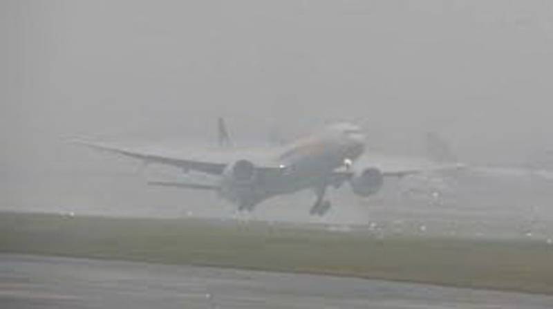 Dense fog disrupts flight operations at Sialkot International Airport