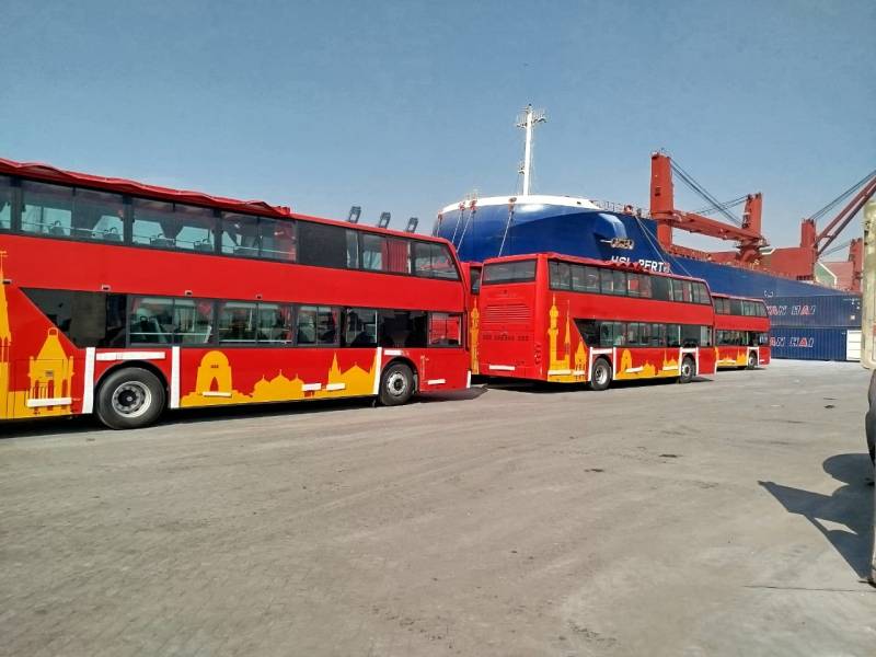 Double decker buses arrive in Karachi, ready to hit on multiple routes