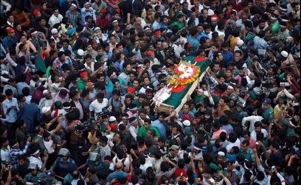 Tens of thousands attend funeral of killed Bangladesh student leader