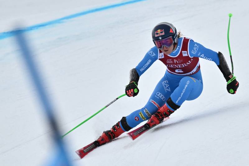 Goggia eases her pain with World Cup super-G win as Vonn takes third