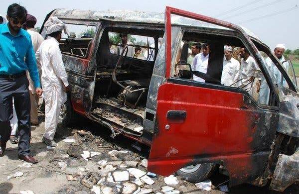 Four die as speedy van hits trolley in Nawabshah