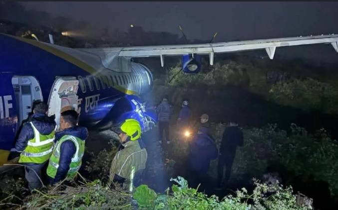 Nepal's Buddha Air flight with 55 onboard skids off runway