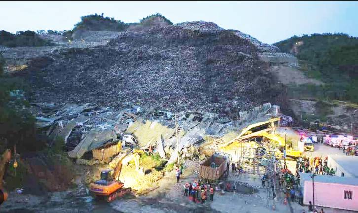 One dead, 38 missing after Philippine dump site collapse