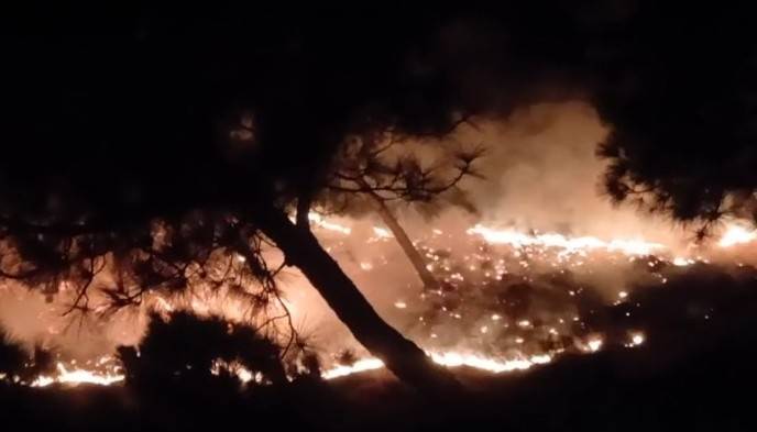 Fire engulfs Sarban Hill in Abbottabad, threatens nearby settlements