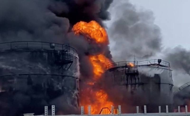 Drones spark blaze at oil depot in western Russia