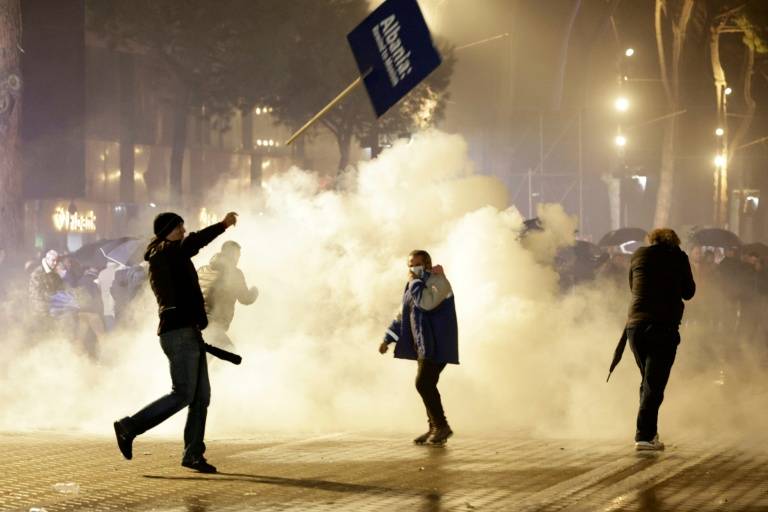 Clashes erupt at anti-government protest in Tirana