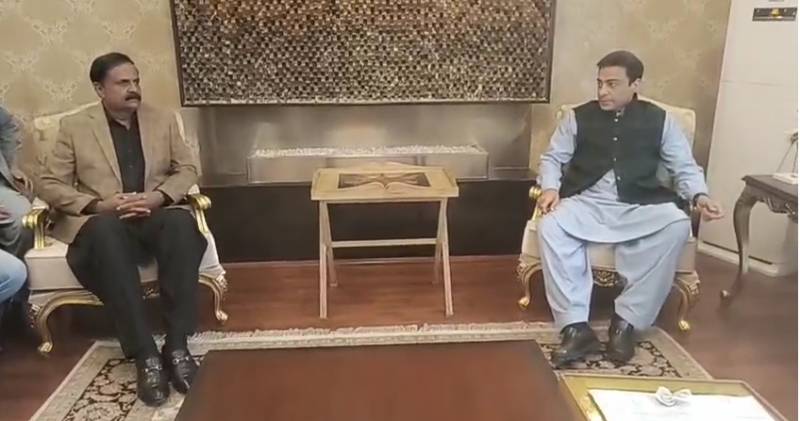 Hamza condoles with PPP MPA Murtaza Shah over death of his father