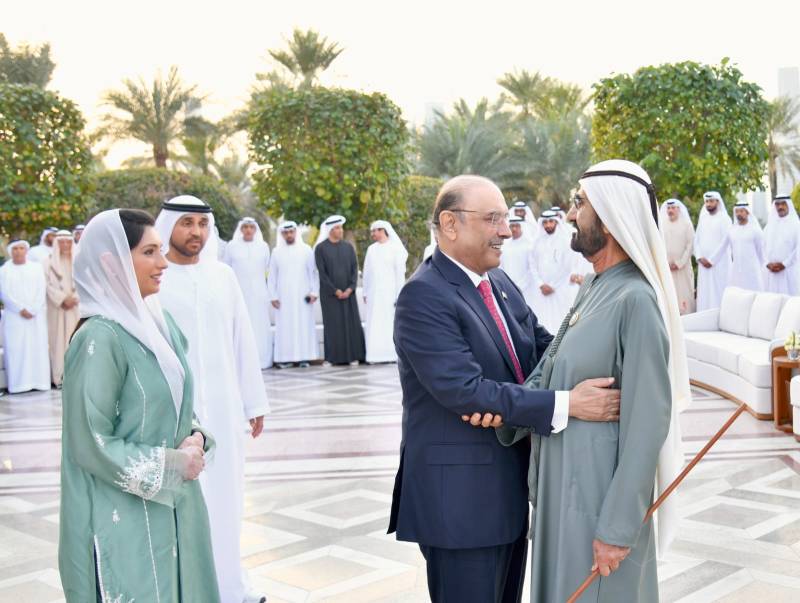 Zardari meets Dubai ruler Sheikh Rashid Al Maktoum, seeks stronger UAE investment in Pakistan