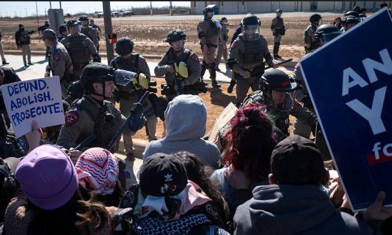 Protesters clash with police at US detention center housing 5-year-old child