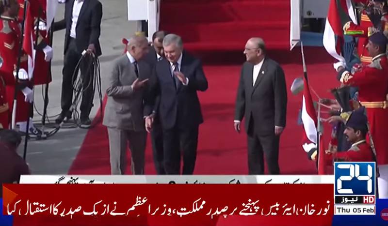 President, PM welcome Uzbek president in Islamabad