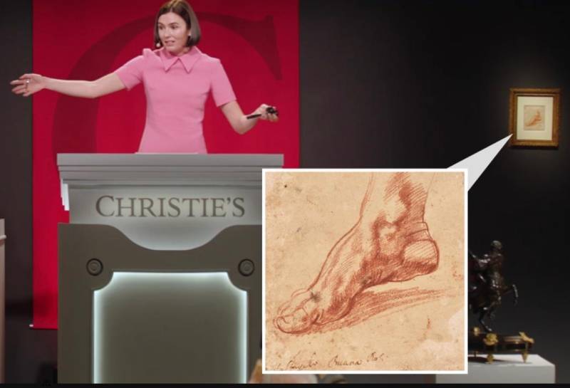 Michelangelo foot sketch sells for record $27.2m at US auction