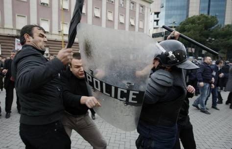 Several wounded in clashes at Albania opposition rally