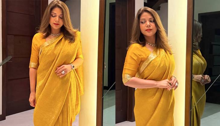 Hadiqa Kiani glows in mustard gold saree during ‘beautiful evening in Lahore’