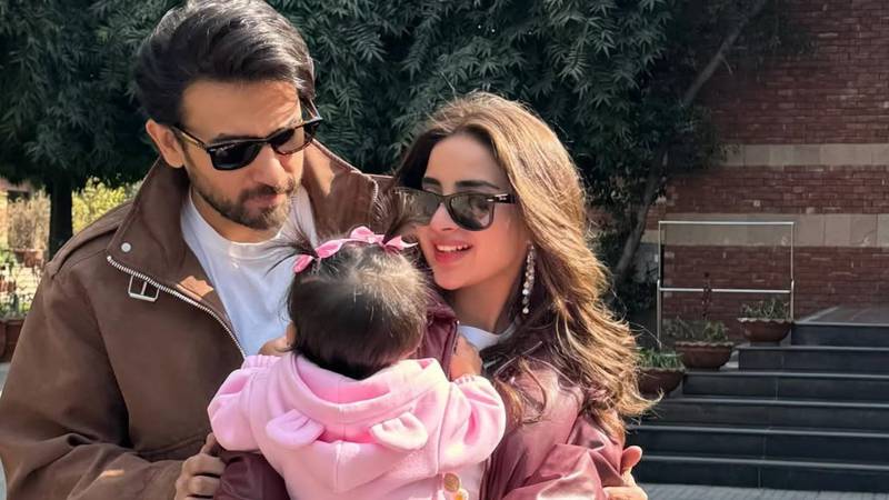 Saboor Aly celebrates Valentine’s Day with husband Ali Ansari and daughter
