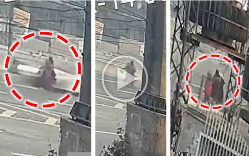 CCTV footage shows car fatally hits two girls in Lahore