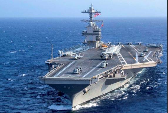 USS Gerald Ford aircraft carrier on its way to Middle East