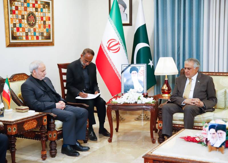 Dar visits Iranian embassy in Islamabad, offers condolences over death of Khamenei