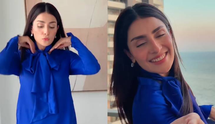 Ayeza Khan shines in blue outfit with Danish Taimoor