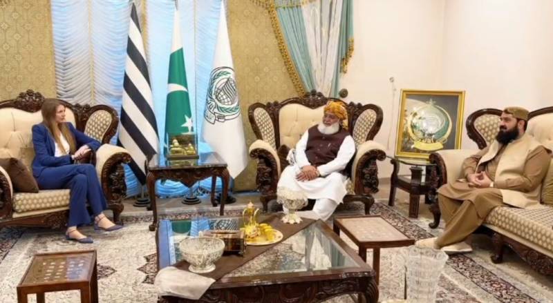 British envoy Jane Marriott meets Maulana Fazlur Rehman in Islamabad