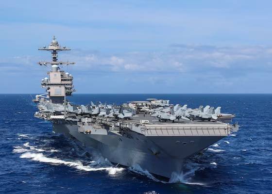 Laundry fire on giant US aircraft carrier injures two: US military