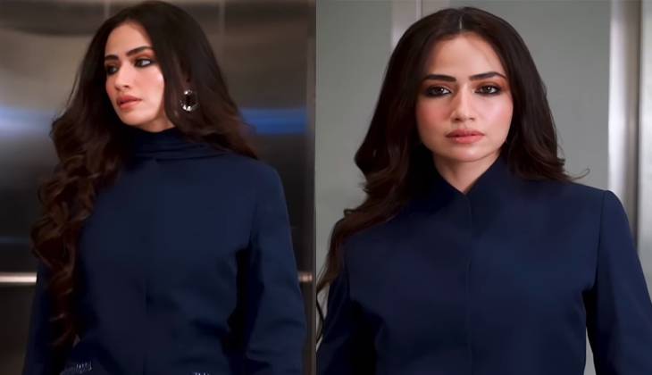 Sana Javed slays in midnight blue suit