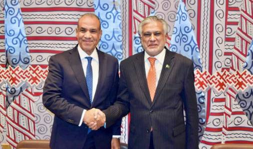 Ishaq Dar, Egypt FM call for de-escalation in Middle East