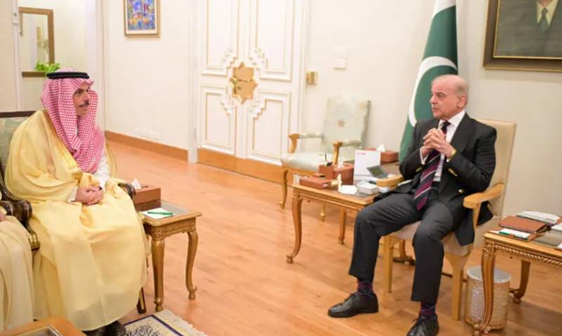 Saudi FM Prince Faisal calls on PM Shehbaz