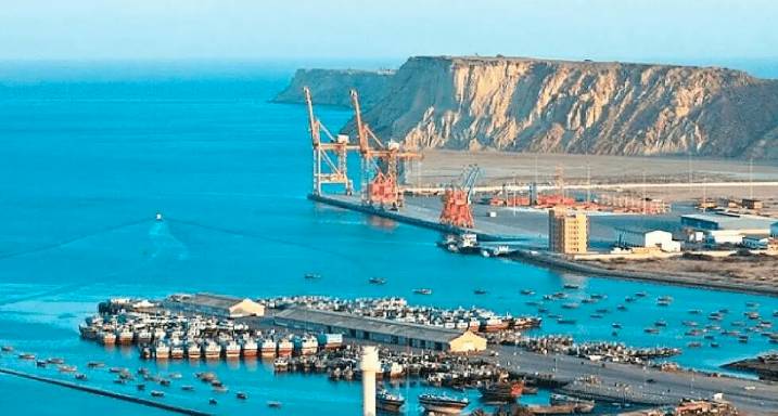 Another ship carrying transshipment cargo docks at Gwadar Port