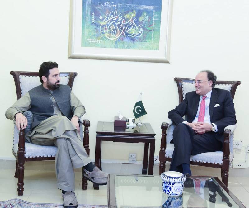 CM Afridi meets FM Aurangzeb, discusses economic woes, bilateral cooperation