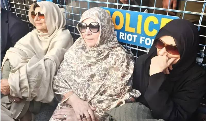 Imran Khan’s sisters stage sit-in outside IHC over delay in Al-Qadir Trust case