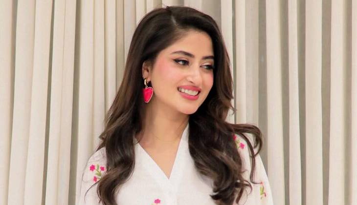 Sajal Aly shares her graceful look in a floral white dress