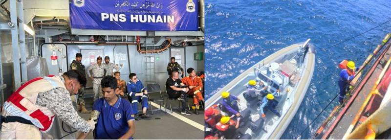 Pak Navy rescues 18 crew members of merchant vessel in Arabian Sea operation