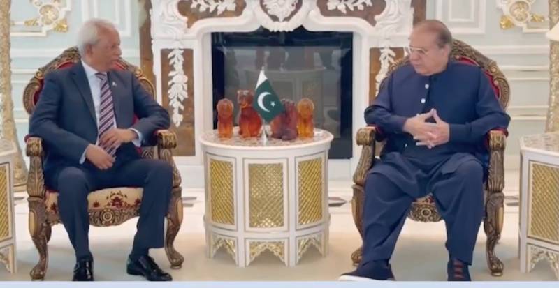 Governor Nehal Hashmi calls on Nawaz Sharif in Lahore
