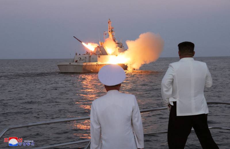 North Korea's Kim oversees navy cruise missile test